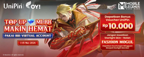 Top Up MLBB Pakai BRI Virtual Account Dapatkan Voucher UniPin Rp10Ribu dan Serbu Starlight Skin Nolan Fashion Mogul Sekarang